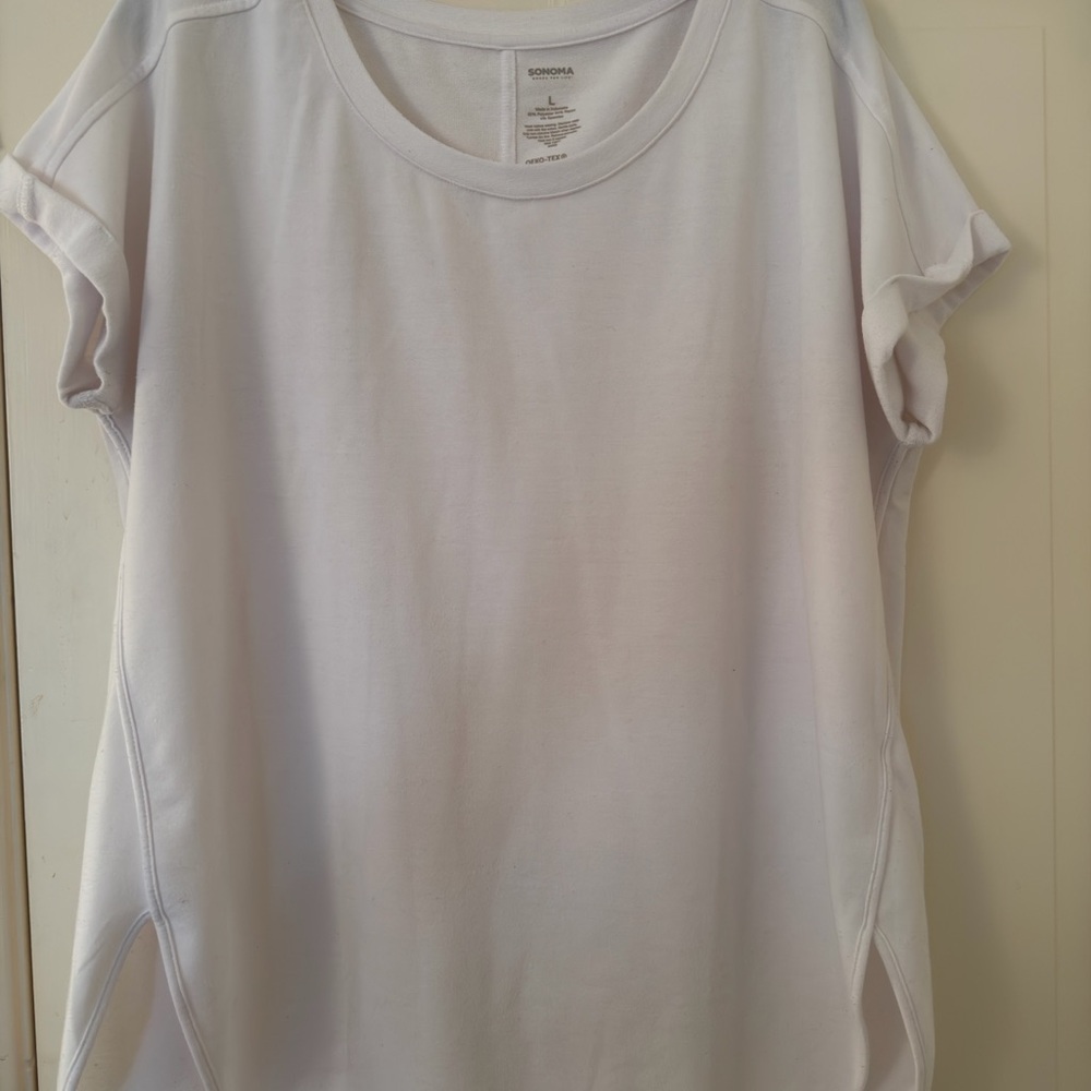 Sonoma White Short Sleeve Scoop Neck Tee